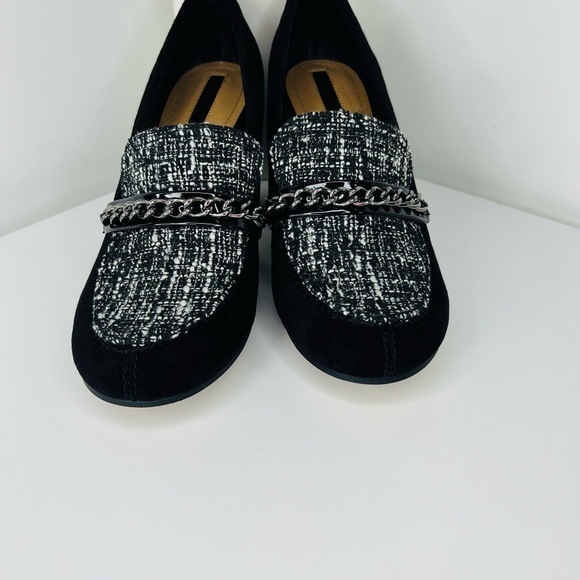 Black and White Chain Loafers - Picture 1 of 7